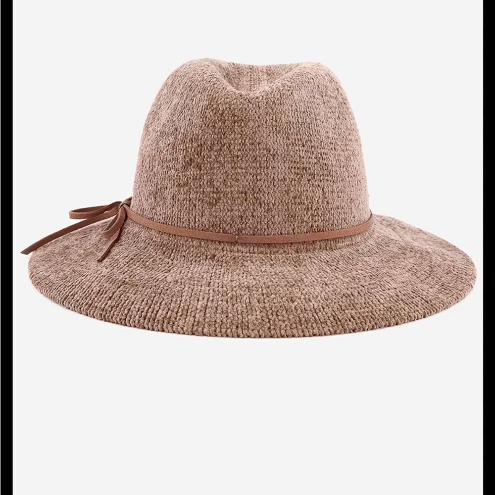 BOHO CHIC A NEW DAY  WOMENS CHENILLE FEDORA PANAMA HAT TAN - Picture 9 of 10
